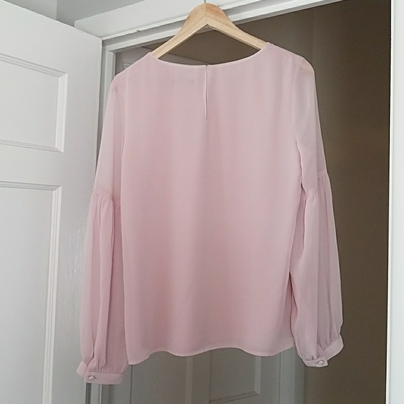 Flowy baby pink Express long sleeved blouse - Picture 3 of 3